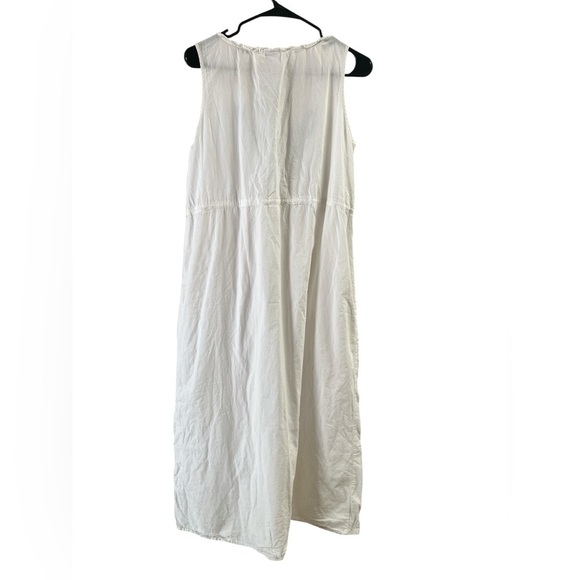 White midi vintage blue floral embroidered maxi dress cottage core - Picture 4 of 4